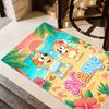 Beach Friends Adventure Personalized Text Floor Mat Perfect for Living Rooms Dormitory Game Room Balcony Anti-slip Rug Anime Office Decor