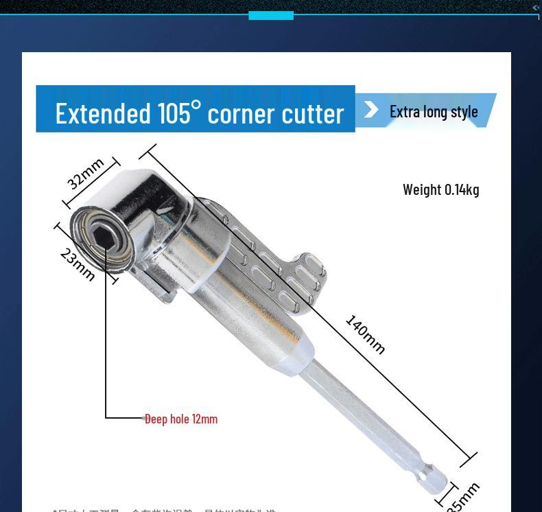 Elektrischer Winkelbohradapter mit Dreibackenfutter für enge Räume