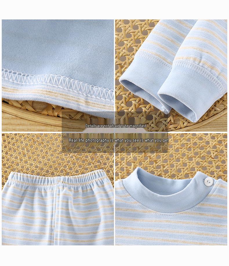 Zimní korejský styl Dětská hedvábná domácí souprava pro 1leté chlapce a dívky - Pohodlné a teplé podzimní dětské oblečení