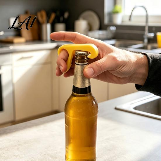 Stilvoller Getränkeöffner 3D-gedruckter Flaschenöffner Kompakt Tragbar Bier Einhand-Limonadendeckelentferner Einfach für Partys Ergonomischer Glasdeckelöffner