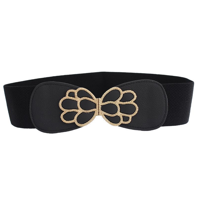 Trendy Womens Black Stretch Waist Belt Offering A Slender Look With Versatile Wear Options