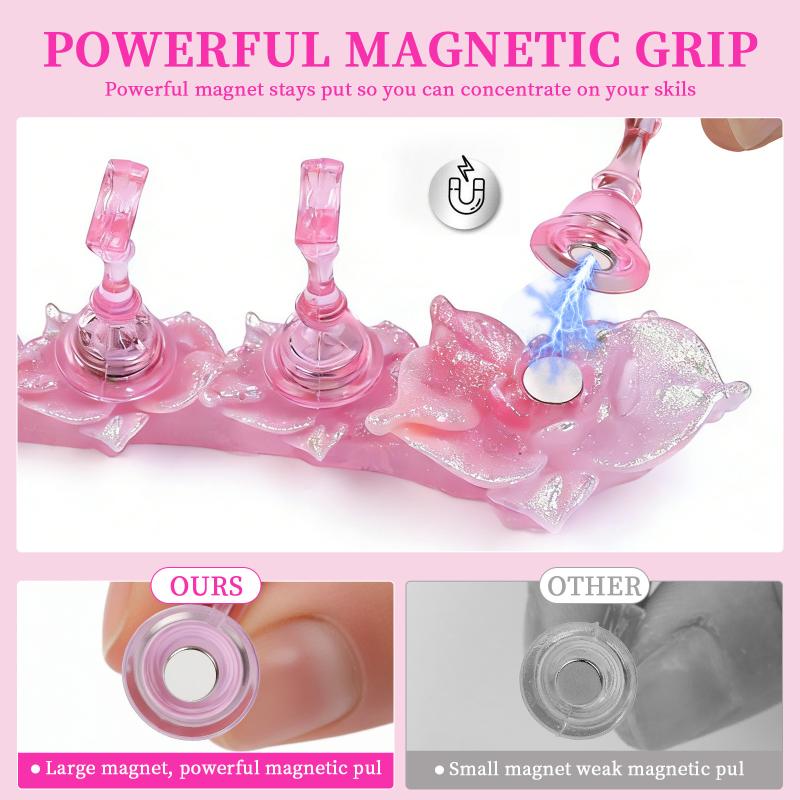 Aurora Flowers Magnetic Nail Tip Display Stand For Manicure Press-On Nails Training Gel Nail Polish Nail Tip Display Tool