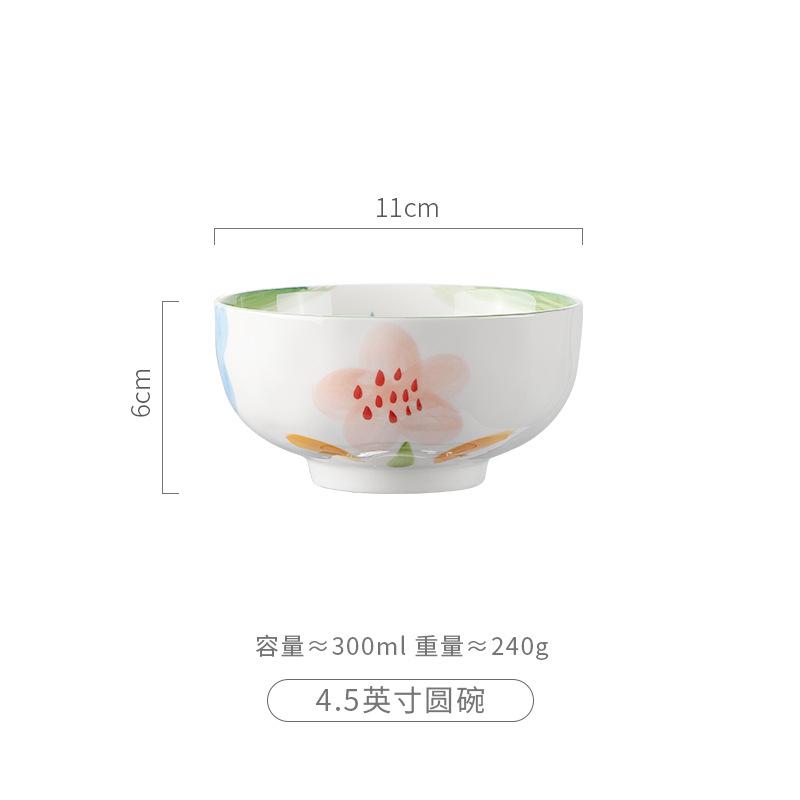 Monet Garden Japanese Ceramic Rice Bowl Set Stylish Tableware for Dining