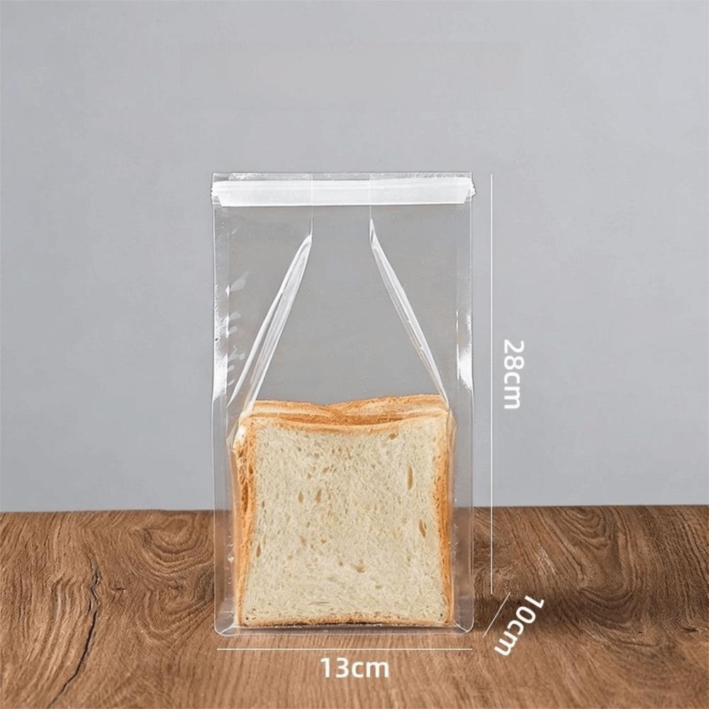 50pcs Transparent Toast Bags Twist Tie Sealed Storage Bakery Packaging Bags Food Packaging Self-Sealed Self-Sealed Pouch Bakery
