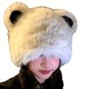 Imitation Fox Plush Hat for Women Winter Cute and Sweet Warm Ear Protection Cold Hat New Cat Ear Bear Hat