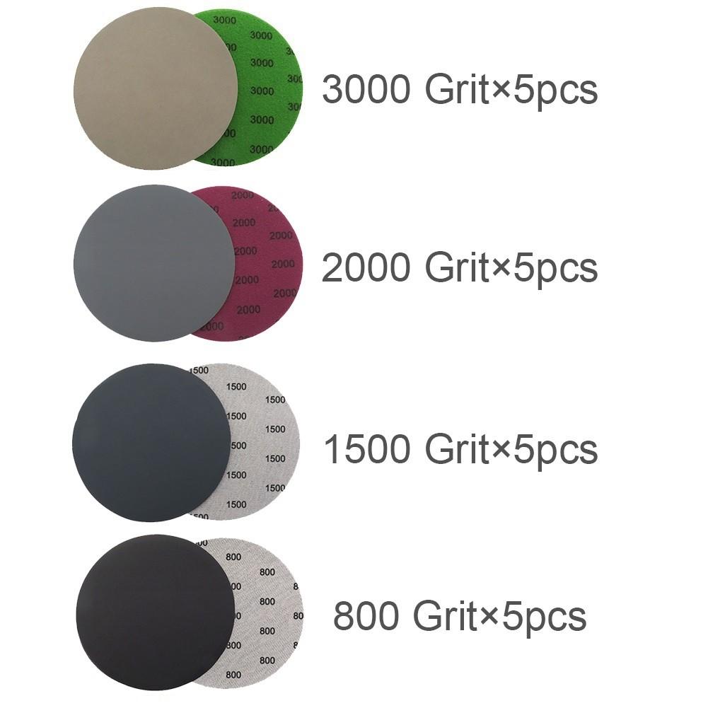 20pcs 5inch Hook&Loop Wet/Dry Sanding Discs 800 1500 2000 3000 Grit Sandpaper 20pcs 5inch Hook&Loop Wet/Dry Sanding Discs 800 1500 2000 3000 Grit Sandpaper