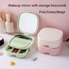 Portable Desktop Makeup Mirror with Storage Box and Comb Dormitory High-Definition Folding Vanity Mirrors Multi-Cosmetic Mirrors