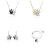 Swan Necklace: Black & White Swarovski Crystal Clavicle Chain