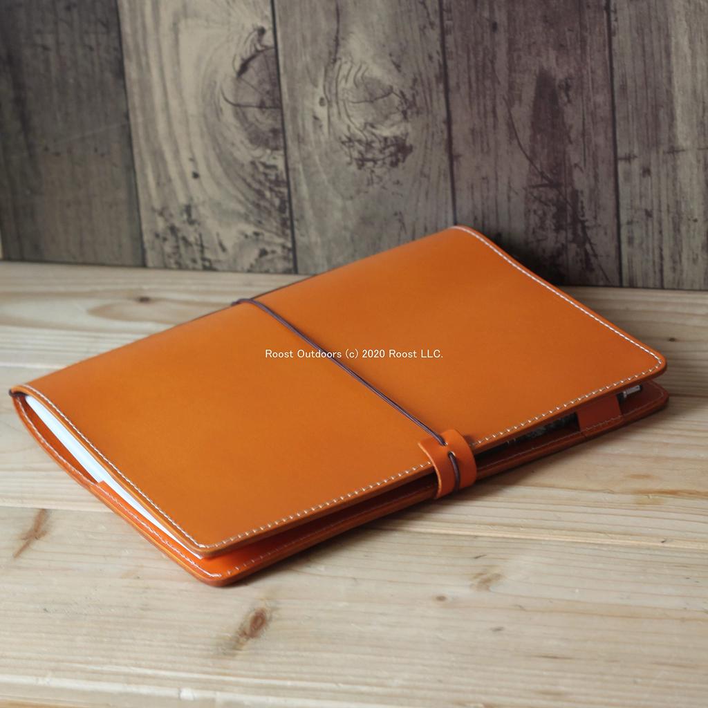 Roost Outdoors Genuine Leather Notebook Cover B5 Semi-B5 Leather Notebook Cover Orange Camel