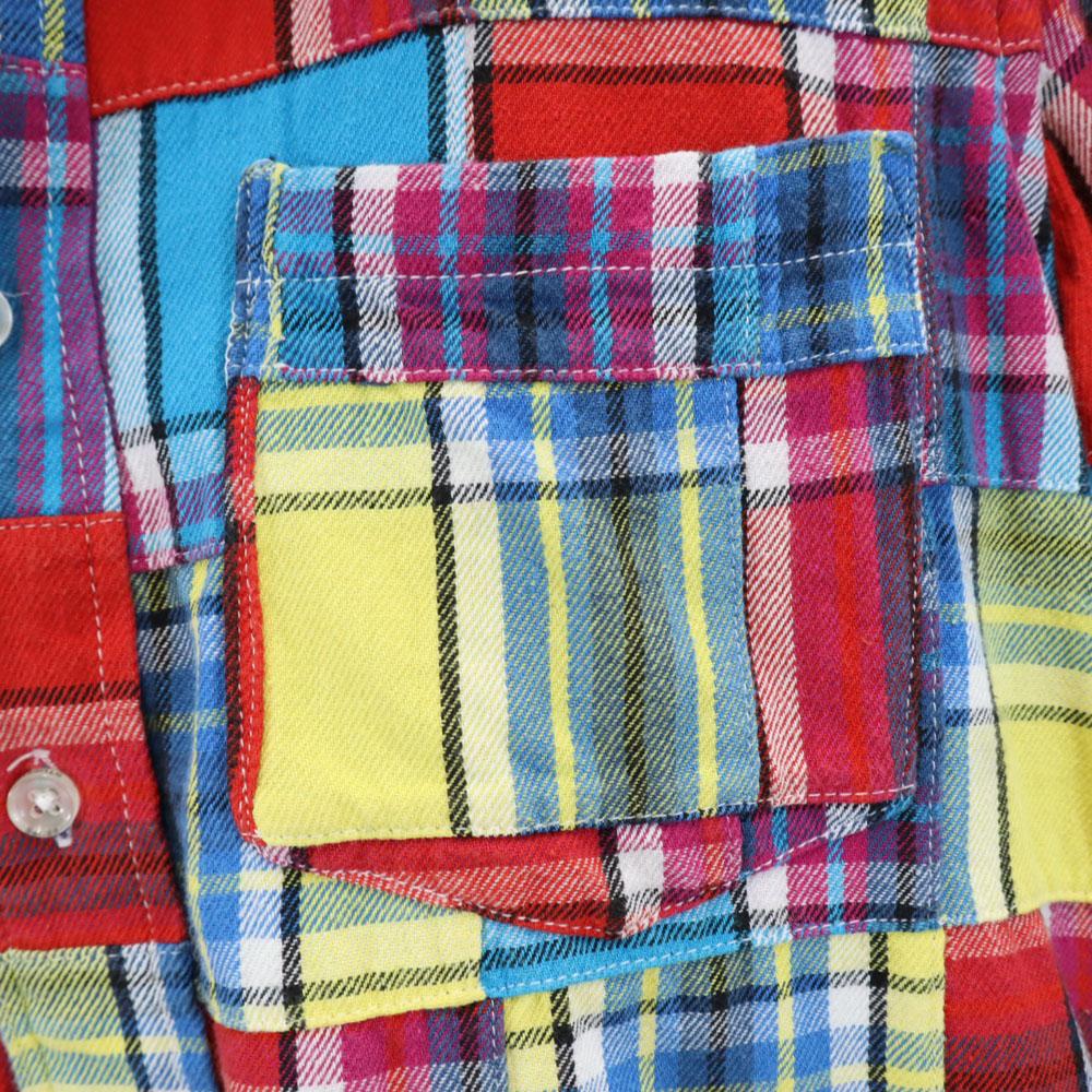 Stussy Check Pattern Long Sleeve Patchwork Shirt S Red Other Men's Used