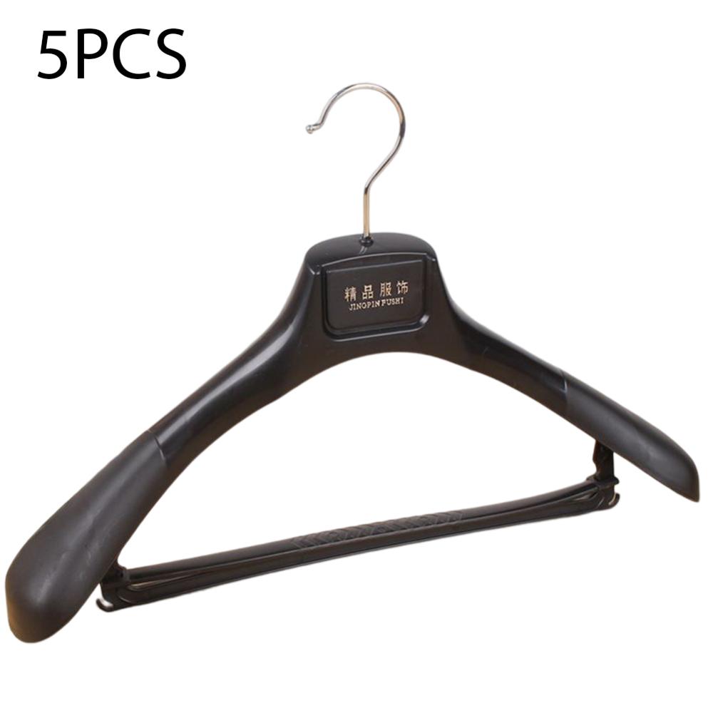 

5 шт. Бесшовные пластиковые вешалки с широкими плечиками, Набор вешалок для костюмов для магазина одежды, Вешалка для одежды чёрный