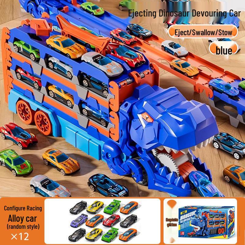 Dinosaur Deformation Toy Car Set - Triceratops & Tyrannosaurus Rex