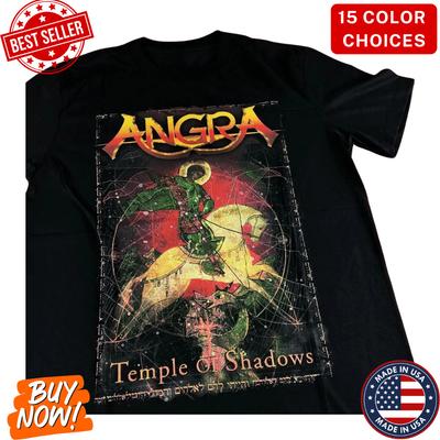 Angra Tempel der Schatten Fan Made Inspiriertes T-Shirt Kurzarm Baumwolle Schwarzes T-Shirt Unisex T-Shirt