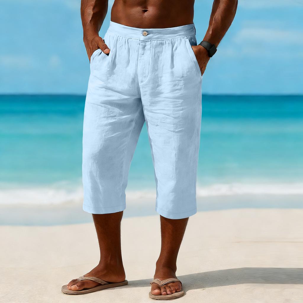 Pantaloni a gamba dritta cropped sportivi e casual da uomo