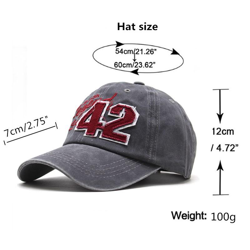 Spring And Summer Men'S And Women'S Outdoor Baseball Caps Number 42 Embroidered Washed Retro Sunshade Cap