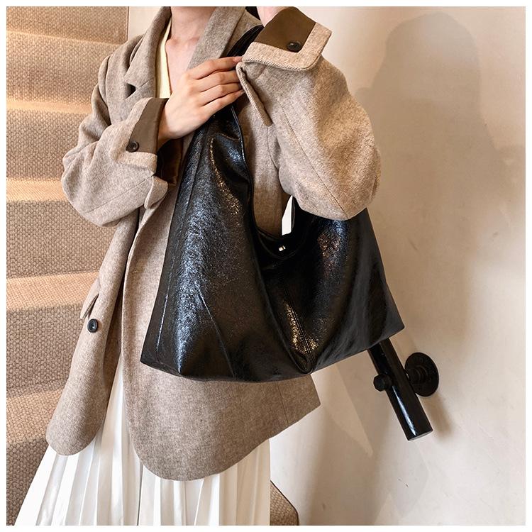 PU Leather Hobo Large Capacity Underarm Bags Autumn Winter Shoulder Bag for Women 2025 New Trend Y2K Handbags and Purses Tote
