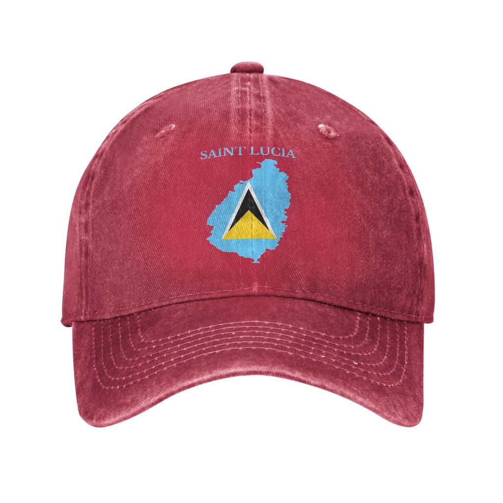 Saint Lucia Flag Sun Baseball Cap  Men Adult Print Trucker Hat Summer Streetwear Running Hippie Hot Sale Snapback Cap