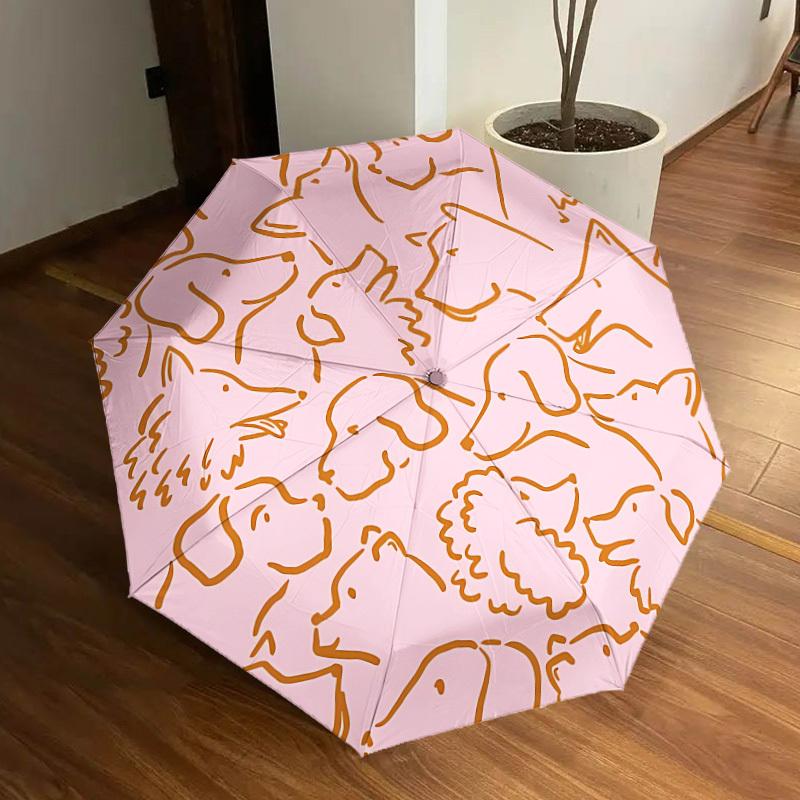 

1pc Dogs Automatic Folding Umbrella - Portable Collapsible Design, 8-Rib Iron Frame, Casual Outdoor Accessory yy251215218