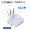 EU Plug 180° Rotatable Multi Outlet Adapter – Slim Travel Converter