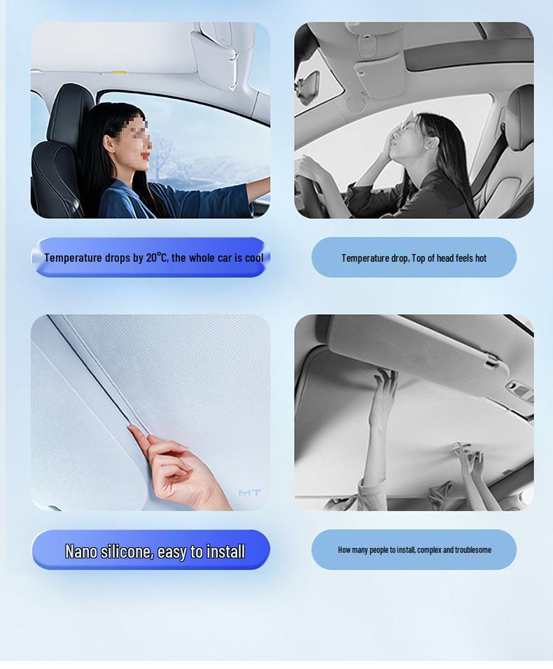 Tesla Model Y/3 Sunroof Sunshade - New Panoramic Heat Insulation Curtain
