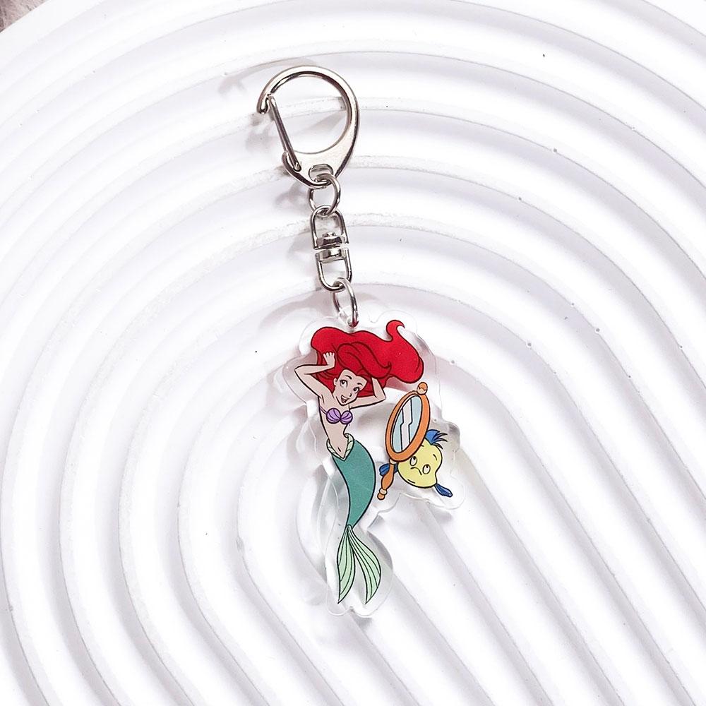 

Disney The Little Mermaid Ariel Ursula Acrylic Keychain Bag Charms Accessories Backpack Key Holder Keyring Fans Friends