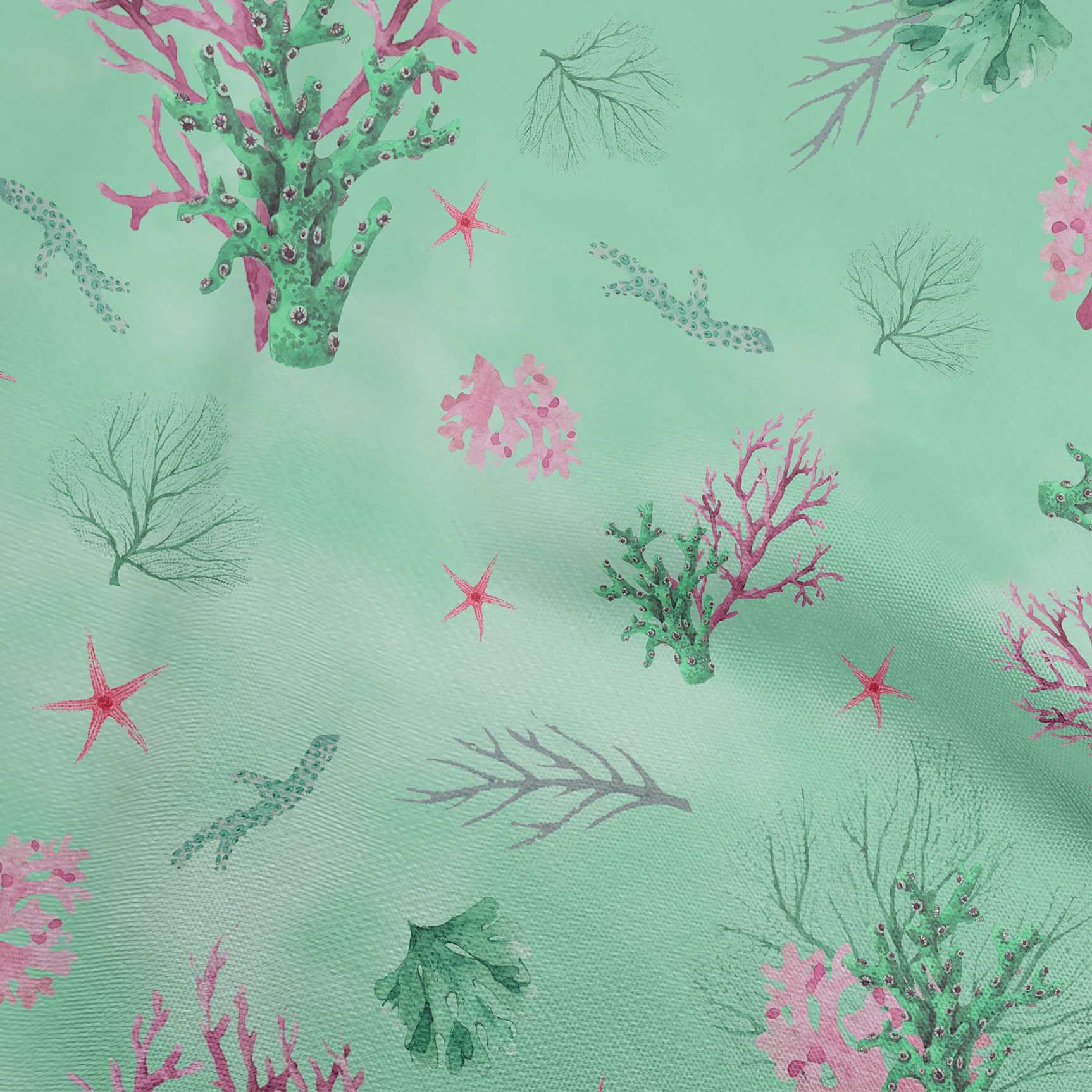 

OneOone Cotton Flex Bluish Fiolet Fabric Морські корали Квілтинг Тканина для шиття з принтом у дворі 40 дюймів 42 Inch Wide - Viscose Chiffon кольору морської хвилі