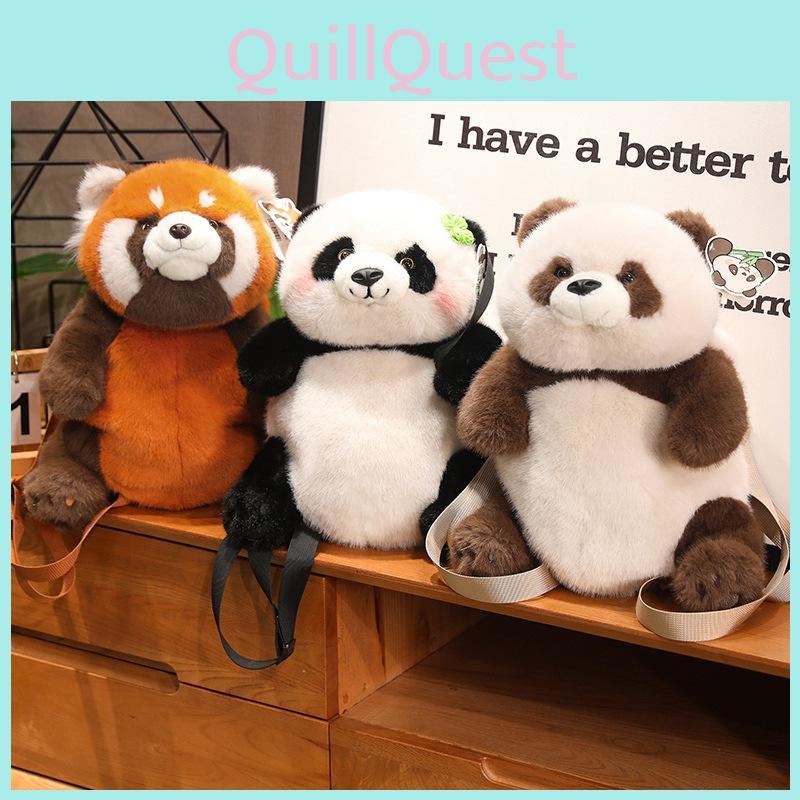 Plush Panda Toy Cartoon Child Bedroom Decoration Scene Doll Raccoon Backpack