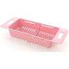 Collapsible Over The Sink Colander Dish Fruit Vegetable Strainer Drainer Basket for Kitchen Set of 1 (Pink Color)