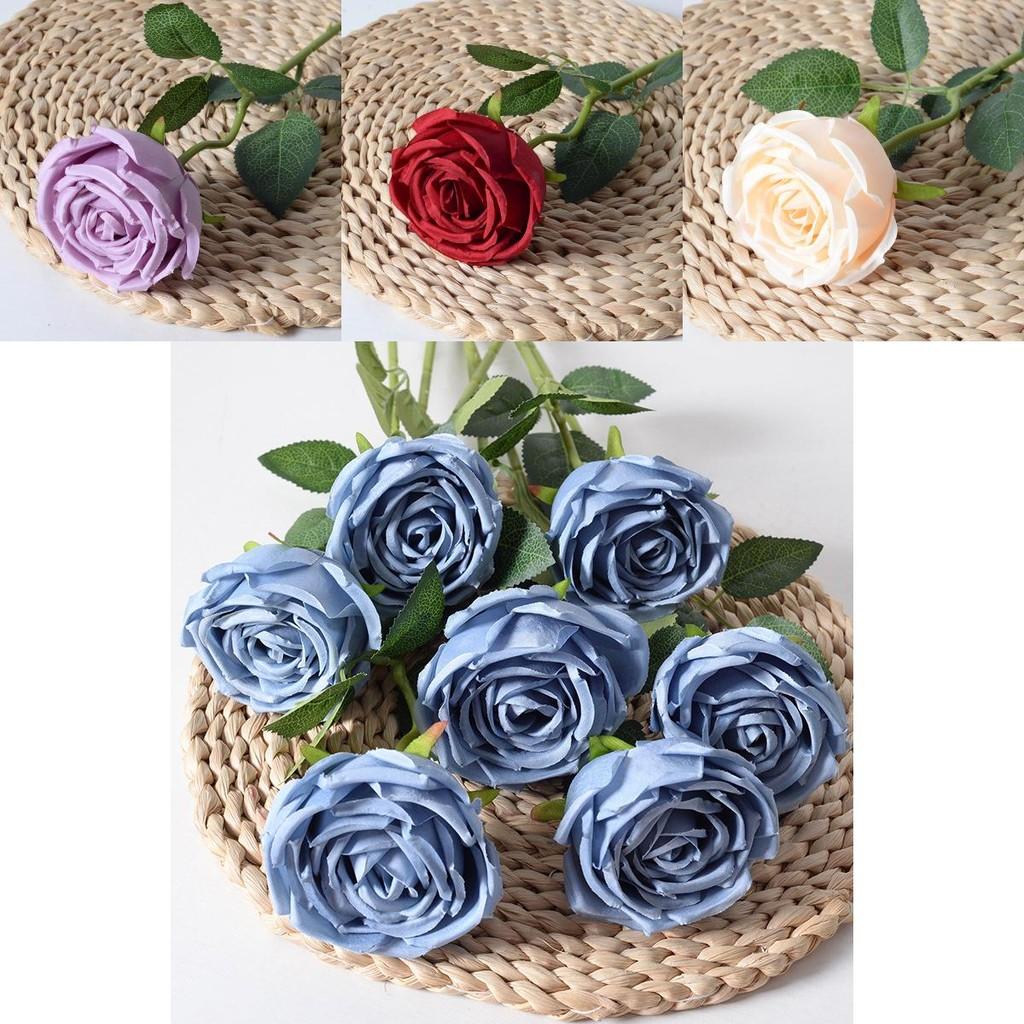 Rose Flower Artificial Silk Bouquet Wedding Decor Romantic Gift For Home Parties