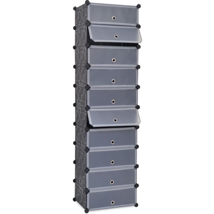 VidaXL Armoire à chaussures avec 10 compartiments Noir