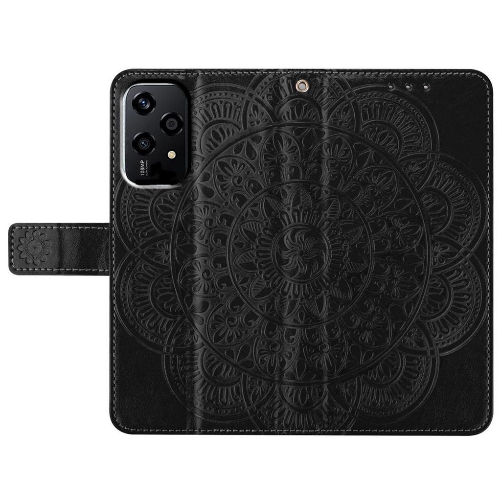 For Honor 200 Lite Lederhülle mit Kartenfächern, Mandala-Muster, Handyhülle mit Ständer