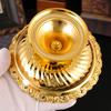 Footed Decorative Fruit Tray Vintage High Gloss Floral Carving Trim Metal Footed Fruit Plate for Snacks Nuts