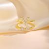Adjustable Statement Zirconia Ring for Women, Open Ring Jewelry Daily Work Accessories