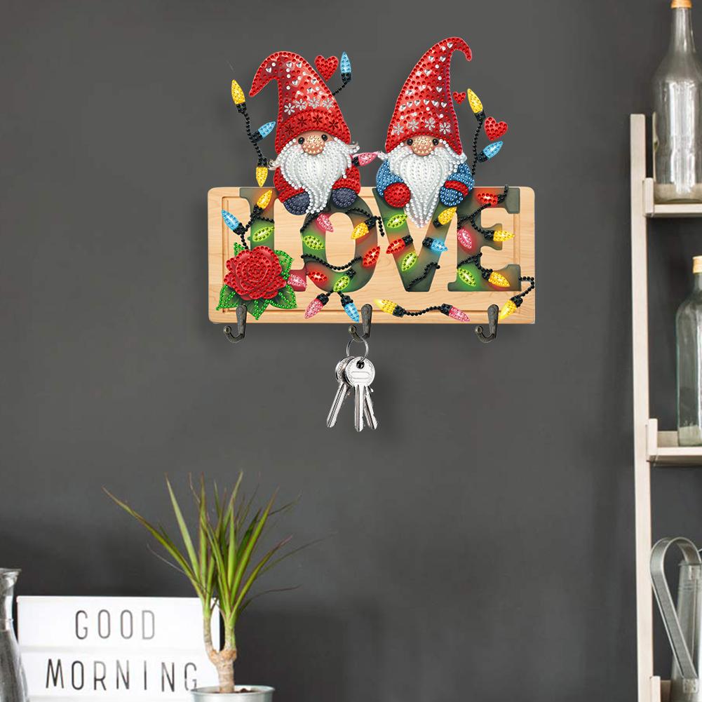 Wooden Special Shape Welcome Home Dog DIY Diamond Painting Art Hooks 3 Hooks Diamond Painting Hook Rail for Beginners Adults