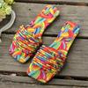 Fashion 2025 Summer New Open Toe Women's Slippers Mixed Colors Outdoor Low Heel Sandals Plus Size Daily Casual Beach Slippers Zapatos