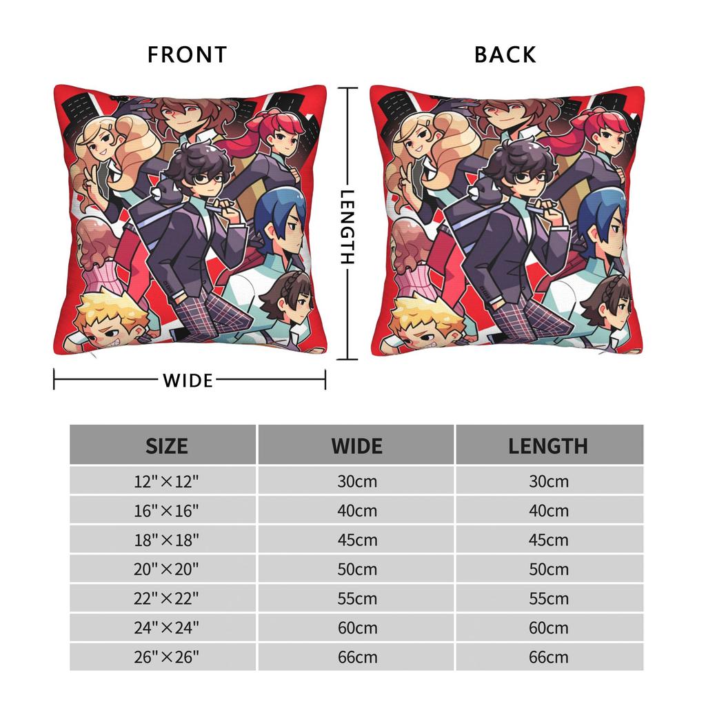 Pillow Case Atlus P-Personas 2 Fanart Custom Pillow Cover For Chair Sofa Home Decor Novelty Pillowcases