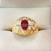 Ruby Oval Cut With 925 Sterling Silver Gold Plated Ring For Men's #B547 JL375686406456