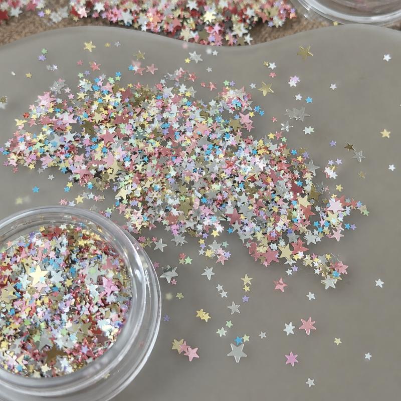 Mixed-Color Star Sequin Glitter Nail Sparkling Mixed Color Mini Star Five-Pointed Star Sequins Diy Decorative Sequins