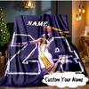 Custom Name Basketball Player Action Blanket Ideal Bedding Blanket Perfect for Travel, Camping, Living Rooms, Offices, Sofas, Fan Christmas Gift