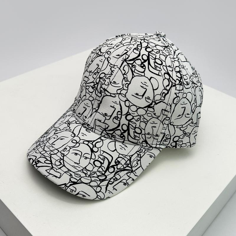 

New Men Women Printed Hip Hop Graffiti Snapback Caps Distress Sunshade Versatile Fashion Baseball Hats Korean Street Breathable 52-60cm