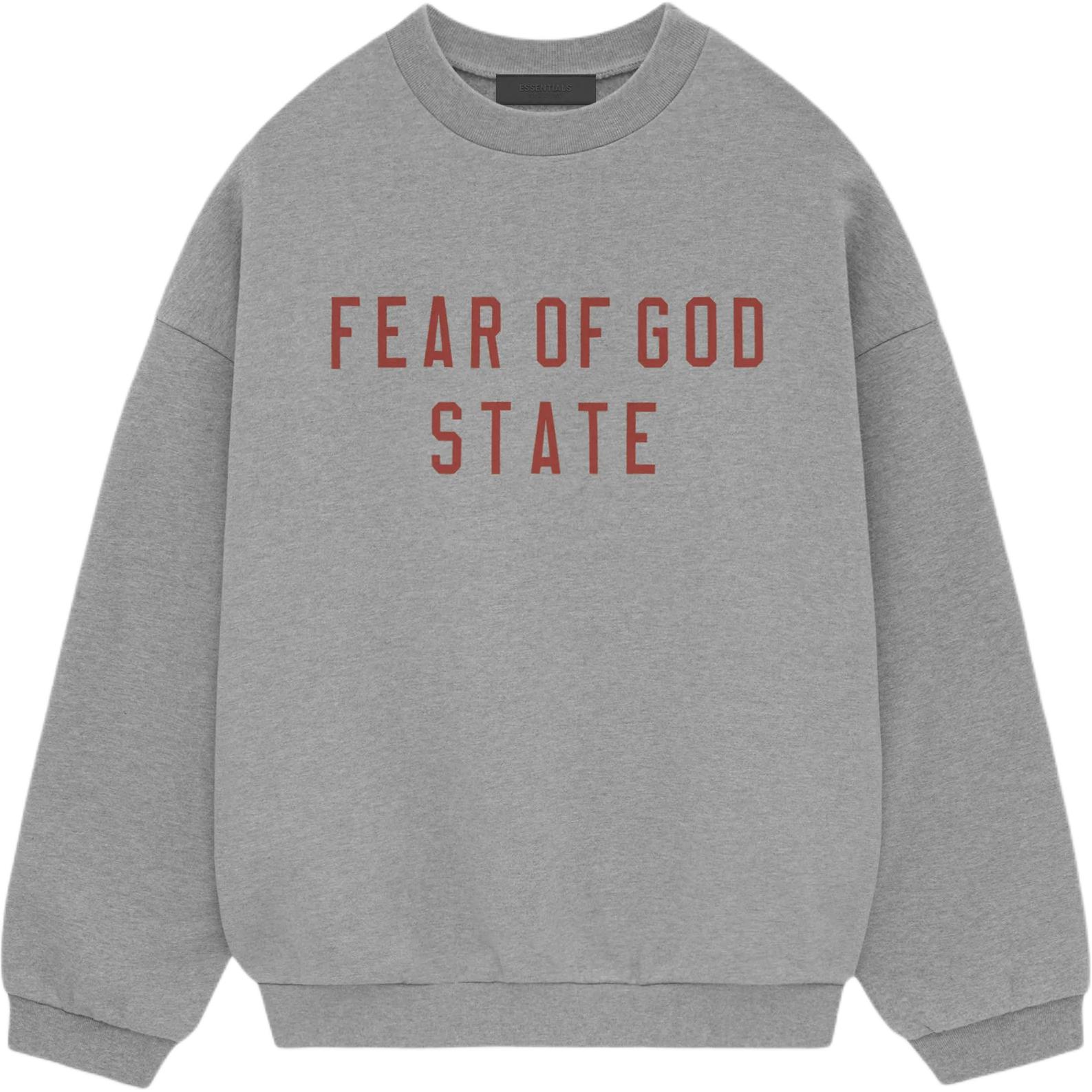 

Fear of God Мужские топы Essentials из флиса с круглым вырезом, темно-меланжевые, серые 192BT246261F