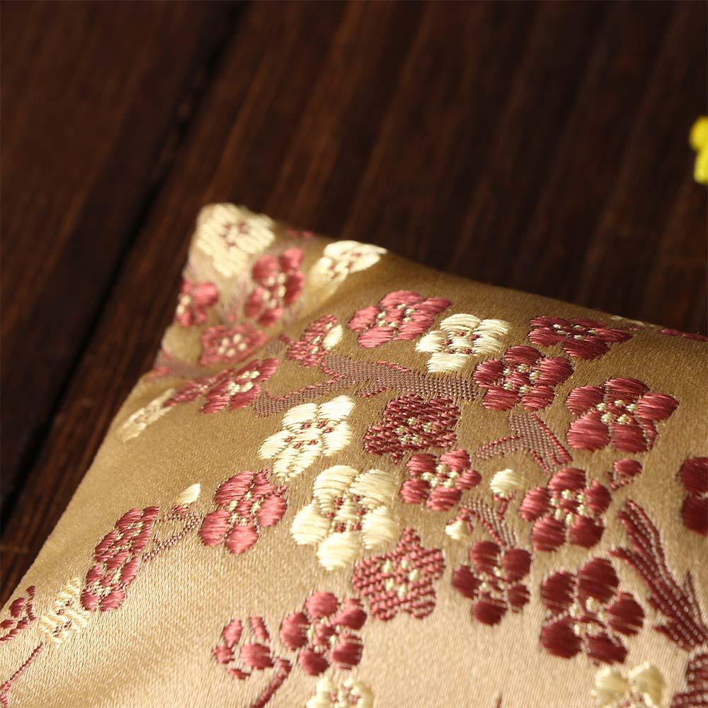 Mini Tie Embroidered Drawstring Wedding Gift Storage Bag Satin Pouch Jewelry Packaging Bag