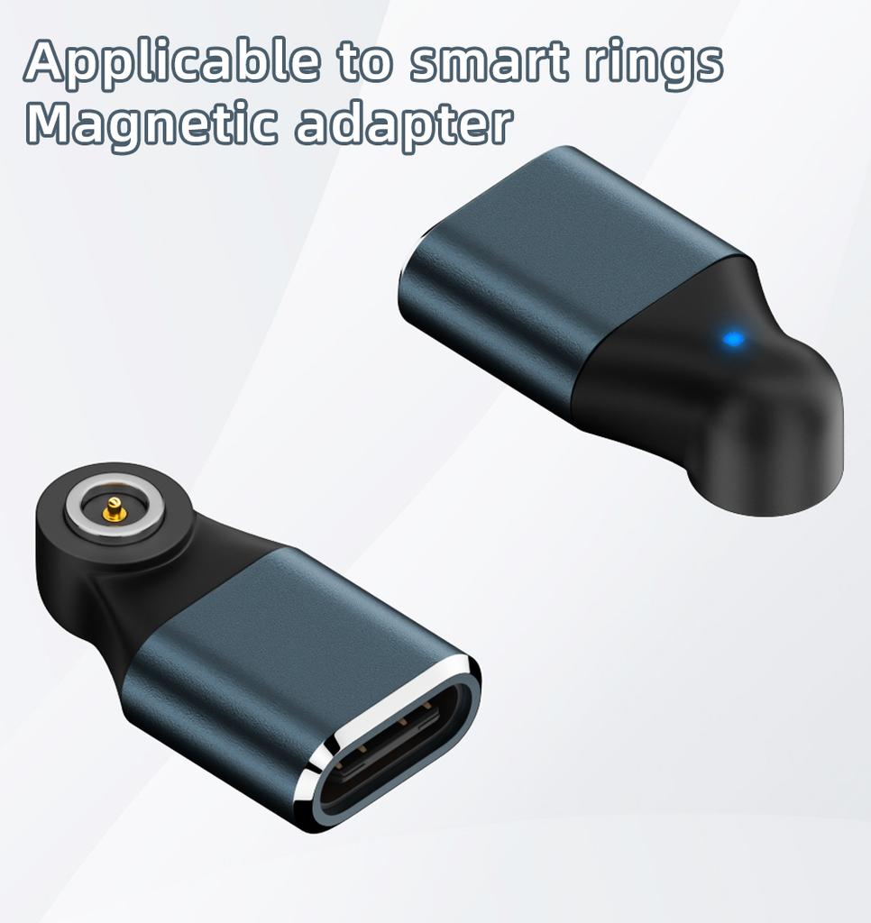 Type-C To Smart Ring Charging Adapter with a Round Connector and Magnetic Function Compatible with Smart Ring Charging Adapters