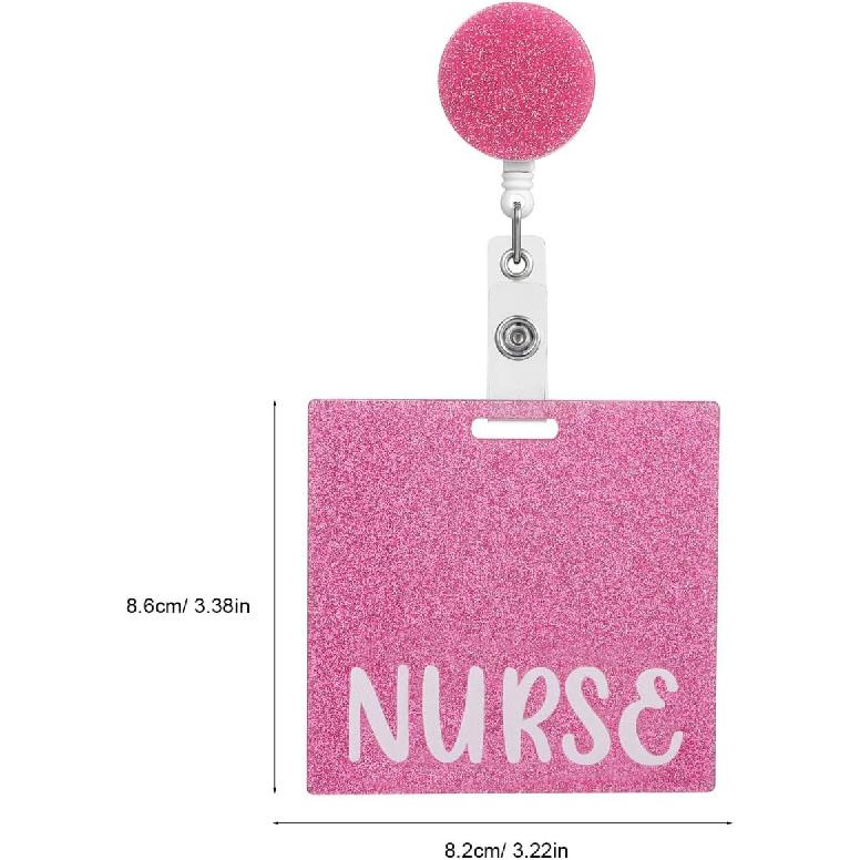 2pcs Cute Nurse Badge Buddy Cards Horizontal Id Card Holders for Nurses Portable Badge Holder Accessories Present for Healthcare Workers