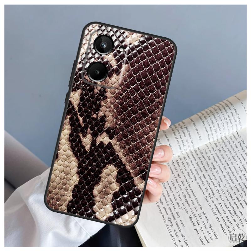 Snake Skin Case For Realme C55 C67 C53 C51 C35 C33 C31 C30 C25s C21Y GT Neo 5 GT5 9 10 11 12 Pro Plus