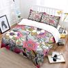 Colorful Floral Decorative Pattern Print Bedding Set 1 Duvet Cover 2 Pillowcases For Adult And Children Luxury Gift Full Size