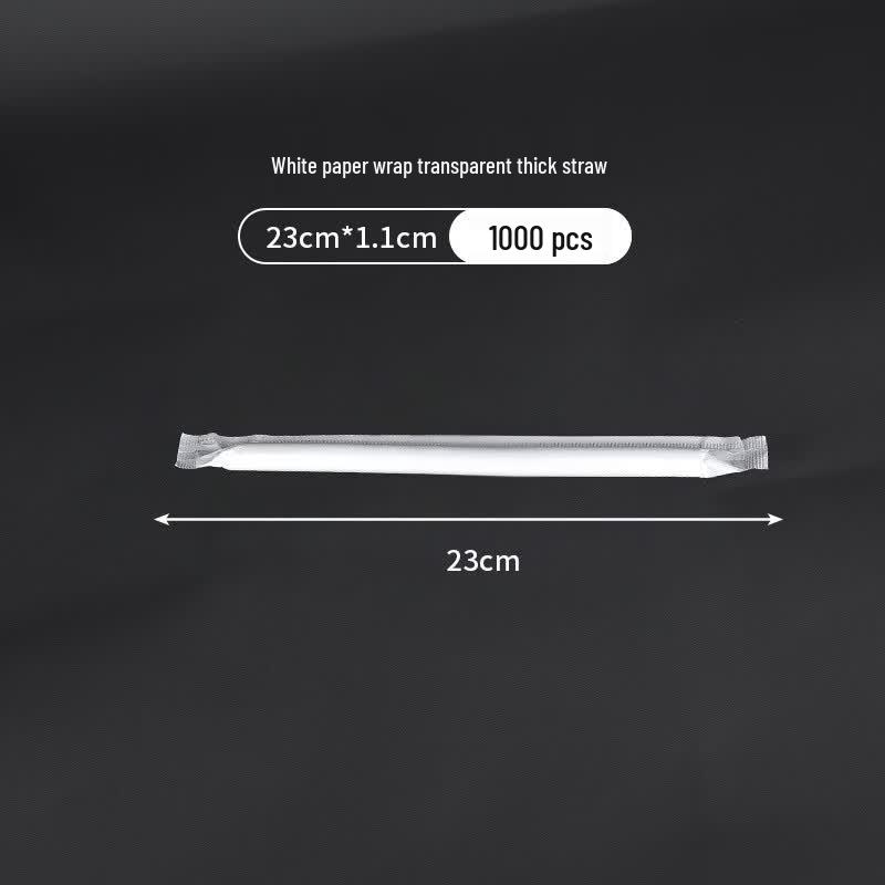 Handun Individually Wrapped Transparent Plastic Straws
