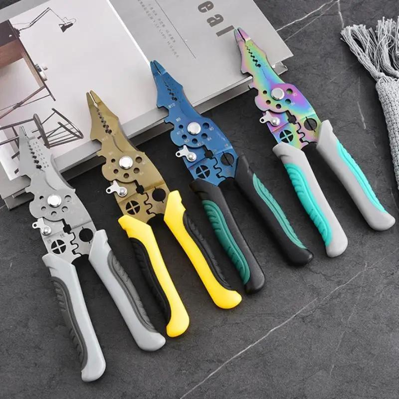 Sturdy Adjustable Wire Stripper Decrustation Pliers for Electrical Cable Crimping
