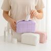 1PC Cute Soft Plush Small Cosmetic Bag Portable Travel Pouch Solid Color Zipper Toiletry Storage Organizer for Women Makeup Bag