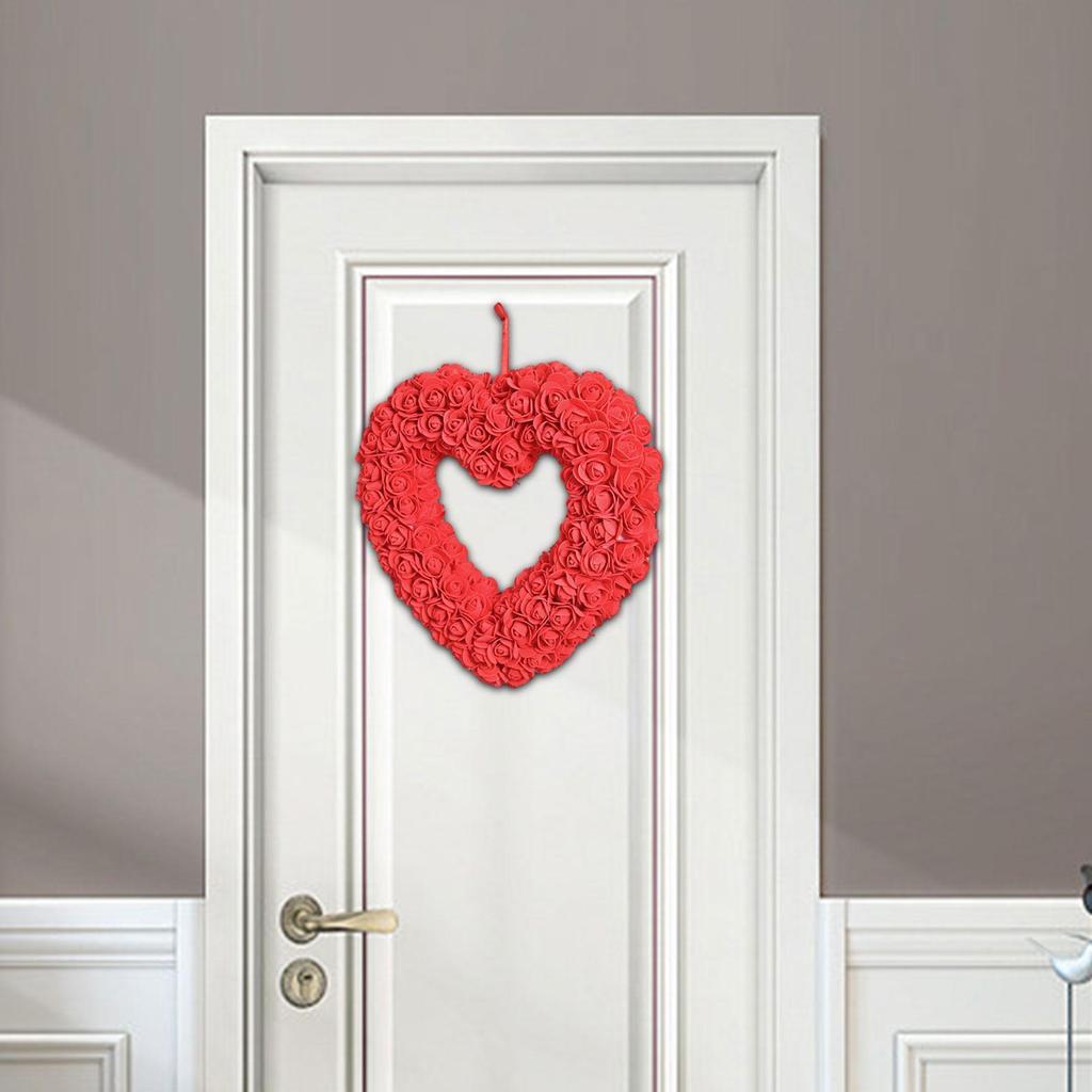 Valentines Day Wreath Heart Wall Decoration Fashion Valentine Wreath Door Wreath for Wedding Holiday Party Patio Living Room